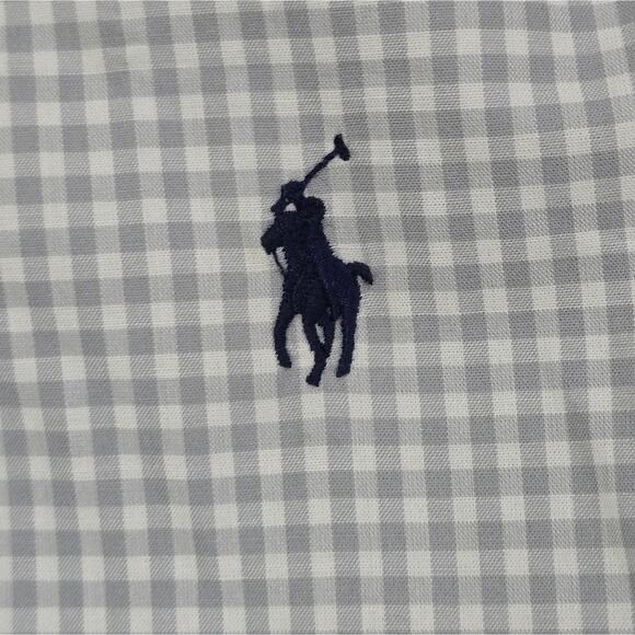 Polo Ralph Lauren GRAY GINGHAM Check Smooth STRETCH Shirt 3XB NAVY Pony NEW - Picture 6 of 8